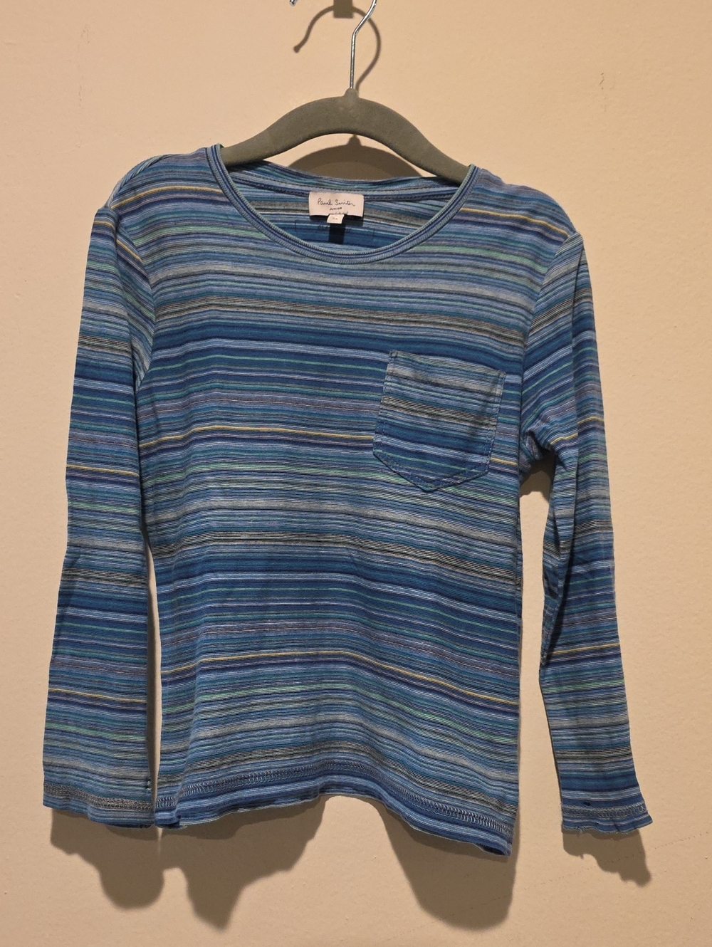 Paul Smith Kids Blue Multi-Stripe Long Sleeve Top Size 5